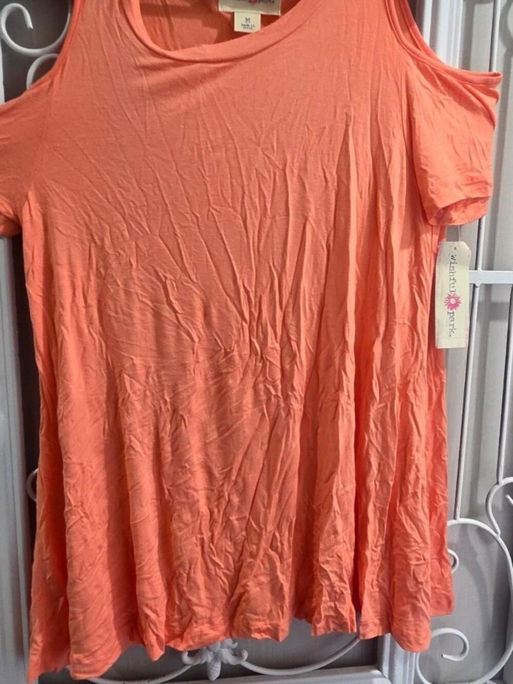 Wishful Park orange cold shoulder top Size M #summer